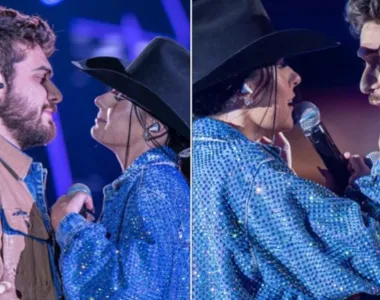 Gustavo Mioto e Ana Castela protagonizam momento romântico durante show