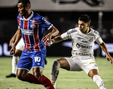 Bahia enfrenta o Santos hoje às 19h, diretamente da Arena Fonte Nova