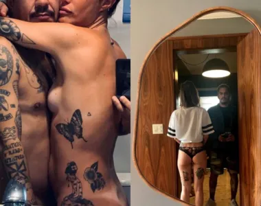 Marcelo D2 faz ensaio sensual com esposa