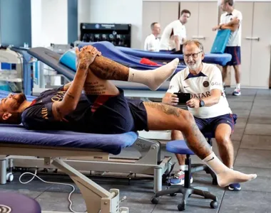 Neymar durante os primeiros dias de pré-temporada do Paris Saint-Germain