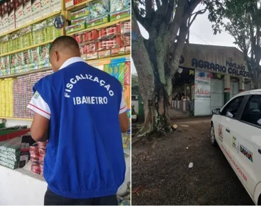 Agentes do Ibametro, junto a agentes da Polícia Civil realizam as vistorias nos pontos de comércios