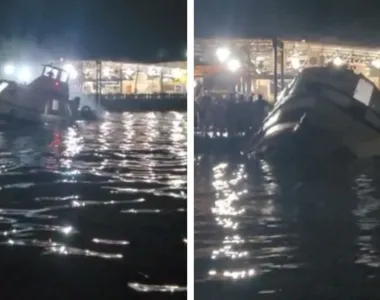 Testemunhas afirmam que o catamarã teria batido na saída do Galeão