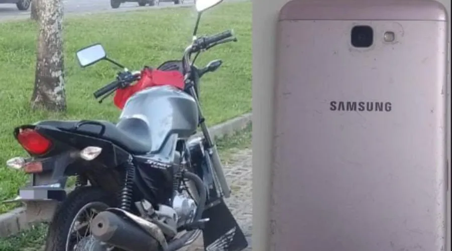 Motocicleta do homem estava com placa dobrada, o que chamou atenção dos policiais