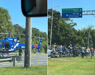 O acidente com o policial ocorreu próximo ao bairro do Imbuí, no sentido Rodoviária