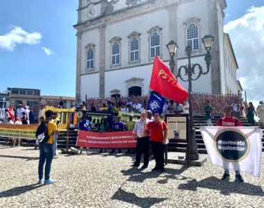 Protesto acontece na Basílica do Bonfim