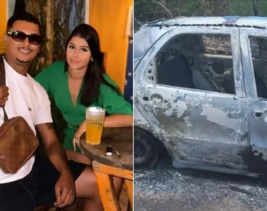 O carro do casal foi incendiado nas proximidades do local onde os corpos foram localizados