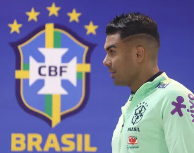 Casemiro em treino da Seleção Brasileira em Cuiabá