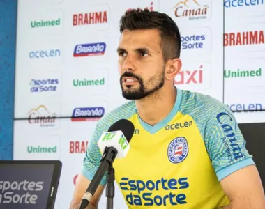 Marcos Felipe em entrevista coletiva na Cidade Tricolor