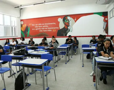 Sala de aula inclusiva no Colégio Estadual Vila Canária