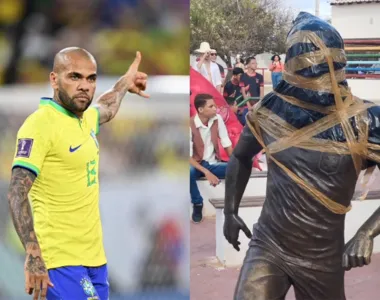 Estátua de Daniel Alves é vandalizada em Juazeiro