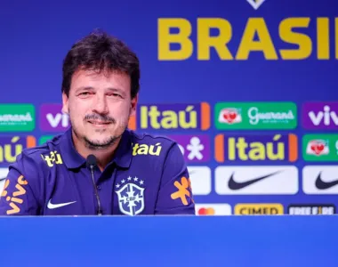 Fernando Diniz durante coletiva na sua apresentação como treinador do Brasil