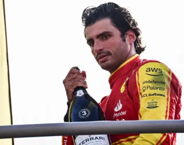 Carlos Sainz no pódio do GP da Itália de F1