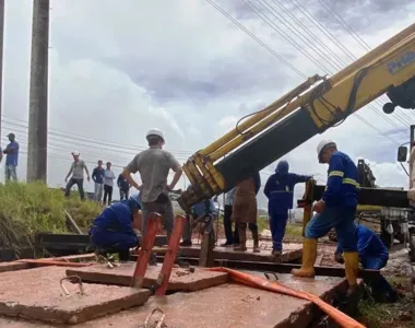 Obras de manutenção sendo realizadas