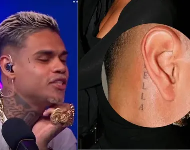 Mc Cabelinho não apaga tatuagem com nome de Bella  após terminar namoro