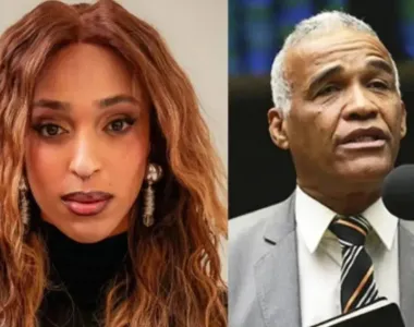 Deputada federal Erika Hilton (PSOL-SP), à esquerda e deputado federal Isidorio (Avante), à direita
