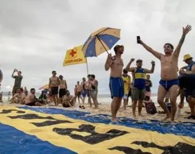Torcedores do Boca Juniors foram surpreendidos com tricolores em Copacabana
