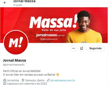 Portal do Jornal MASSA! volta para o X, antigo Twitter