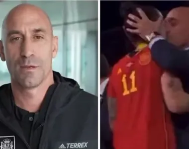 O momento constrangedor envolveu Luis Rubiales e uma boleira da Espanha