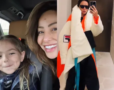 Sabrina Sato usa casaco de grife para buscar filha na escola