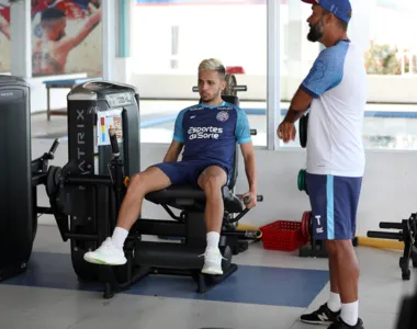 Biel em trabalho na academia do CT Evaristo de Macedo