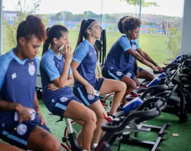 Atletas do Bahia em avaliação física no CT Evaristo de Macedo