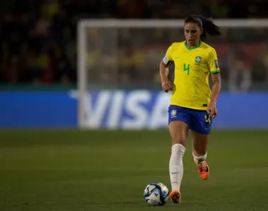 Zagueira durante partida da Copa do Mundo