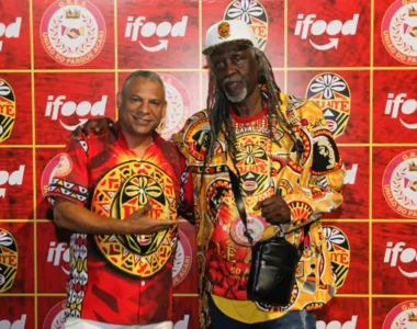 Dudu Farias, presidente da União do Parque Acari; e Vovô, presidente do Ilê Aiyê