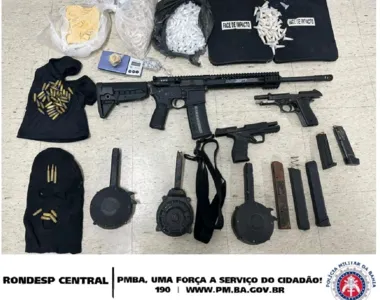 Materiais apreendidos na ocorrência