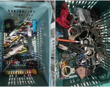 Objetos apreendidos pela Polícia Militar, no último domingo (4)