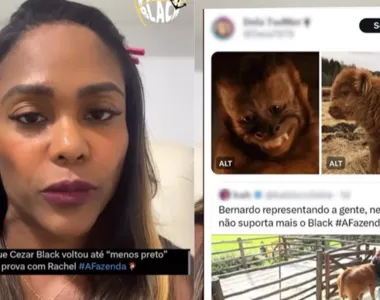 Aline mostrou prints de publicações em que internautas comparam Black com animais