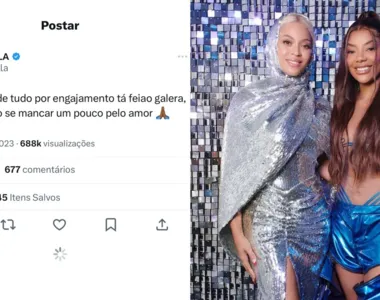 Ludmilla mostrou descontentamento com a brincadeira feita por alguns famosos