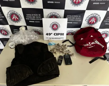 Material apreendido pela Polícia Militar em São Cristóvão