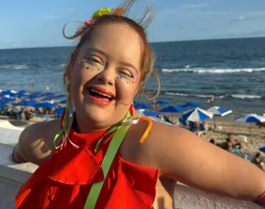 Cacai Bauer durante o carnaval