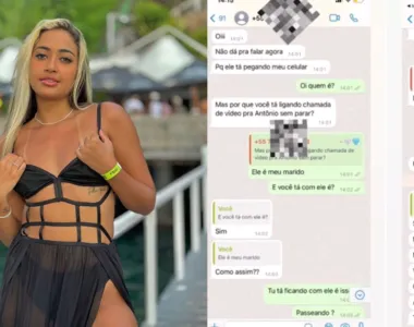 Rafa Sampaio chamou a mulher no aplicativo de mensagens para saber quem era