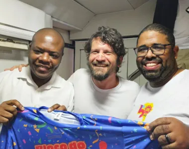 Silvio Almeida, Saulo Fernandes e o Secretário de Justiça e Direitos Humanos, Felipe Freitas