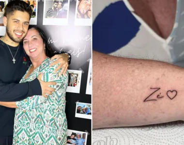 Zé Felipe foi homenageado pela sogra com uma tatuagem