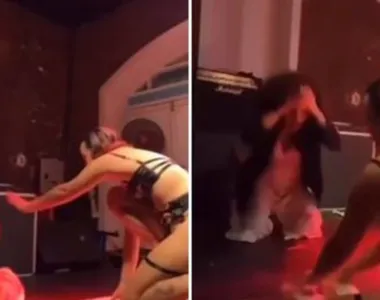 Atriz rasga 'Bíblia' durante peça
