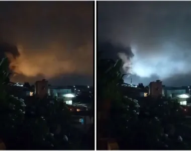 O clarão no céu assustou os moradores dos bairros do Subúrbio Ferroviário de Salvador