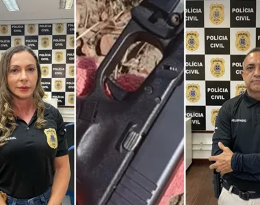 Uma das armas encontradas com os três suspeitos, nesta terça-feira (5), passou em cidades diferentes