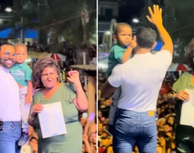 Pablo teve o show interrompido por Sandra de Oliveira, que carregava o filho