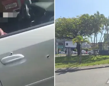 Tiros atingiram o corpo do motorista após atravessarem a porta