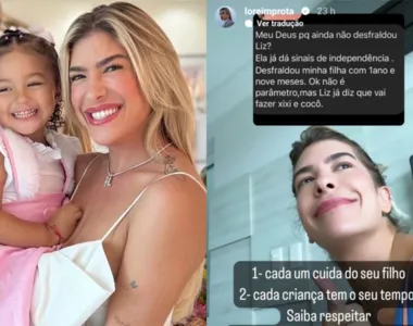 Internauta questionou a dançarina o motivo da pequena ainda usar fralda