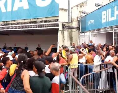Tricolores amanheceram no entorno da Arena Fonte Nova para comprar ingressos