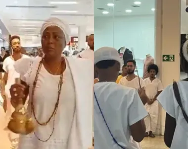 Mãe Iara realizou um protesto na frente do salão