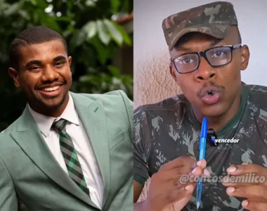 Comediante interpreta subtenente do Exército Brasileiro e cobra materiais à Davi