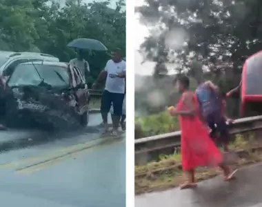 Três carros estão envolvidos no acidente