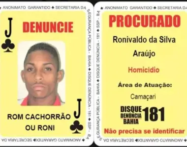"Rom Cachorrão" estava no Baralho do Crime da SSP desde 2018