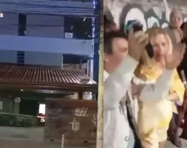 Homem reuniu uma galera em frente ao Motel Carícia