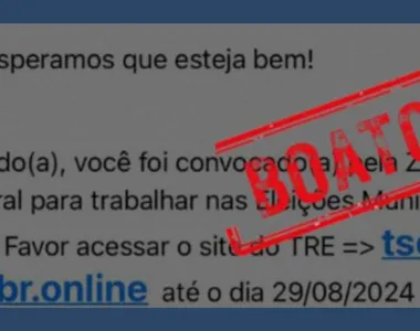 Não é recomendado que os eleitores forneçam dados em links suspeitos