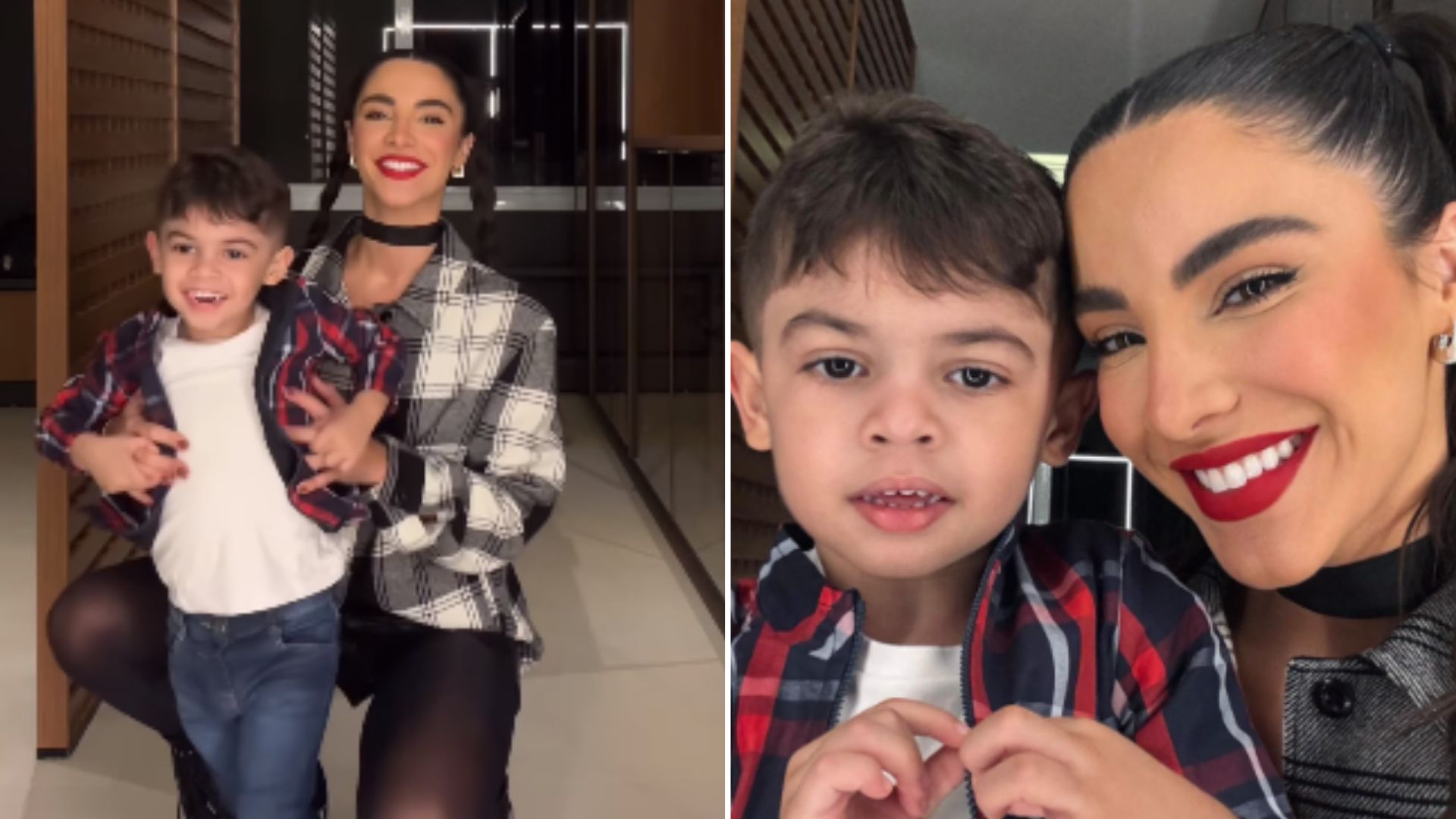 O pequeno Léo se dá bem com Gabriela Versiani, a madrasta dele